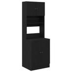 vidaXL Keukenbuffet met plank 2 pcs Zwart Eiken 60 x 50 x, Huis en Inrichting, Verzenden, Nieuw, Zwart