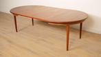 Vintage ronde eettafel | uitschuifbaar | teak | 130 - 240 cm, Huis en Inrichting, Tafels | Eettafels, Ophalen of Verzenden, Nieuw