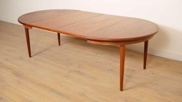 Vintage ronde eettafel | uitschuifbaar | teak | 130 - 240 cm beschikbaar voor biedingen