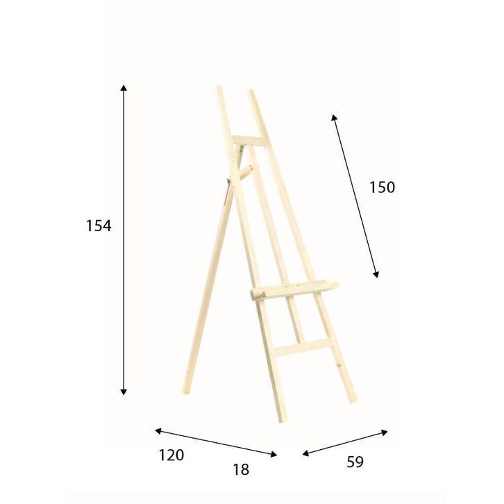 Schildersezel Leonardo - 154 cm - Blank Ongelakt, Hobby en Vrije tijd, Schilderen, Ophalen of Verzenden