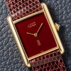 Cartier - Tank Must de Vermeil Burgundy - Zonder, Sieraden, Tassen en Uiterlijk, Horloges | Heren, Nieuw