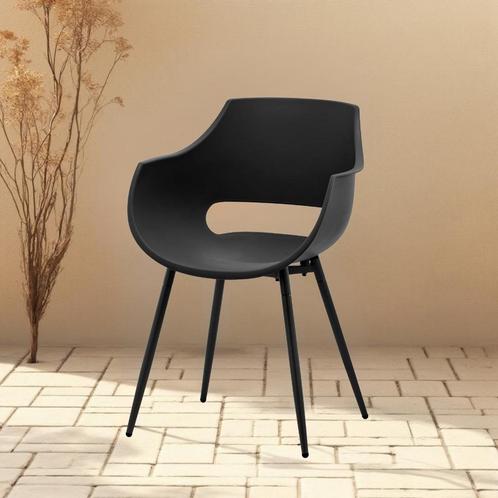 Eetkamerstoel met armleuning  Kunststof Zwart - Armstoel, Huis en Inrichting, Stoelen, Zwart, Nieuw, Ophalen of Verzenden