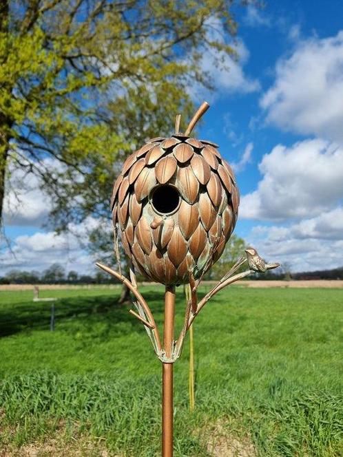 Beeldje - BIrdhouse - IJzer, Metaal, Antiek en Kunst, Kunst | Designobjecten