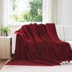 vidaXL Gooi Deken Bordeaux Rood 240 x 270 cm Fleece, Verzenden, Nieuw, Rood