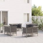vidaXL 8-delige Loungeset met kussens poly rattan grijs, Tuin en Terras, Tuinsets en Loungesets, Nieuw, 8 zitplaatsen, Loungeset