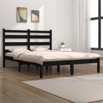 vidaXL Bedframe massief grenenhout zwart 140x190 cm, Verzenden, Zwart, Hout, Nieuw