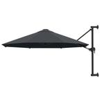 vidaXL Wandparasol met metalen paal 300 cm antraciet, Tuin en Terras, Parasols, Verzenden, Nieuw, 3 tot 4 meter, Muurparasol