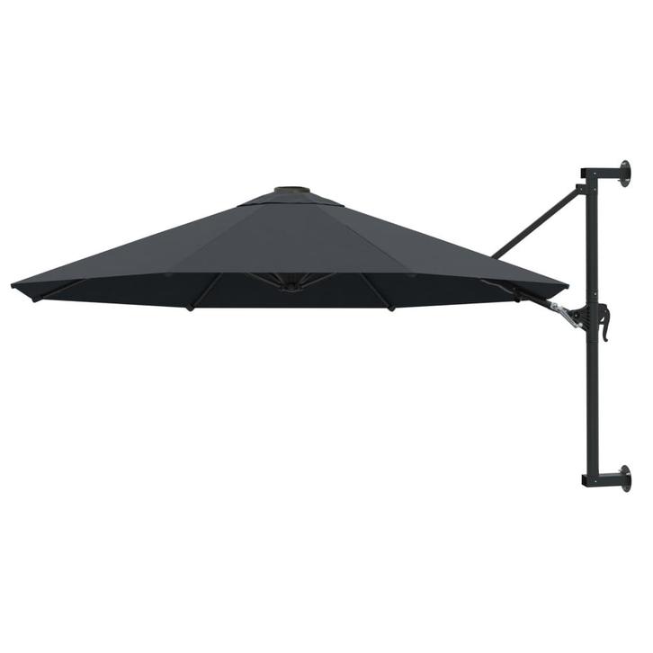 vidaXL Wandparasol met metalen paal 300 cm antraciet, Tuin en Terras, Parasols, Muurparasol, Nieuw, 3 tot 4 meter, Verzenden