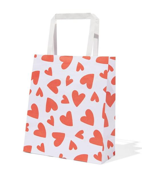 HEMA Cadeautasjes papier 21x18x8 hartjes - 6 stuks, Hobby en Vrije tijd, Feestartikelen, Nieuw, Verzenden