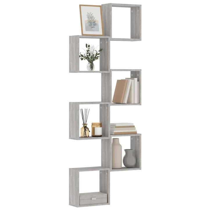 vidaXL Wandschappen kubus 6 st 30x15x30 cm grijs sonoma, Huis en Inrichting, Woonaccessoires | Wandplanken en Boekenplanken, Nieuw
