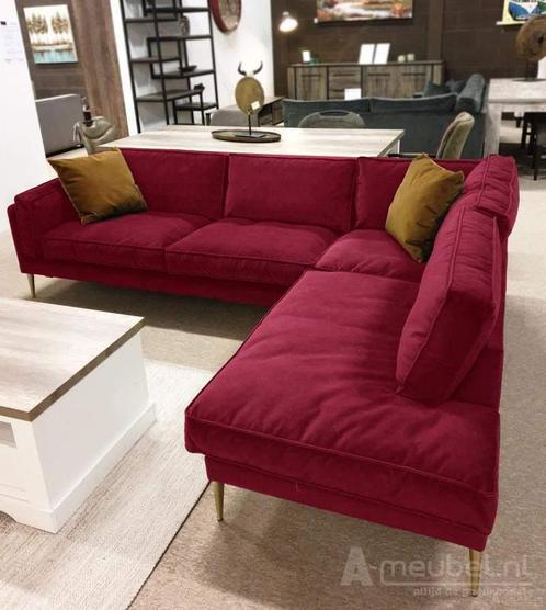 Hoekbank Alverna - hoekbanken - Rood, Huis en Inrichting, Banken | Sofa's en Chaises Longues, Nieuw, Stof