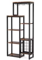 Vrijstaand 5-laags Wijnrek met Glazenhouder, Verzenden, Nieuw