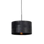 Moderne hanglamp zwart met kap zwart 35 cm - Combi, Nieuw, Overige stijlen