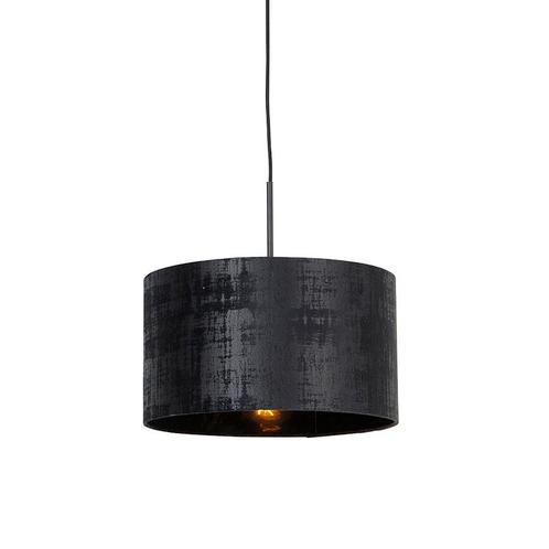 Moderne hanglamp zwart met kap zwart 35 cm - Combi, Huis en Inrichting, Lampen | Hanglampen