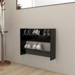 vidaXL Wandschoenenkast 80x18x60 cm bewerkt hout zwart, Huis en Inrichting, Verzenden, Nieuw