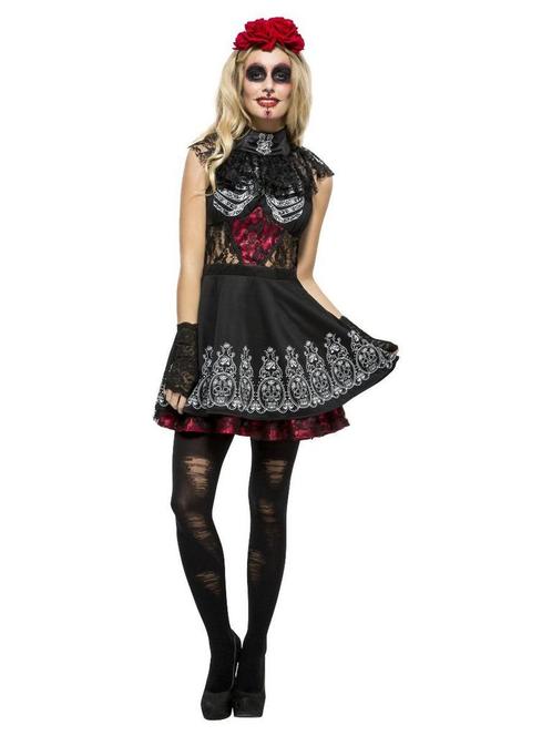 Fever Day Of The Dead Kostuum Dames, Kleding | Dames, Carnavalskleding en Feestkleding, Nieuw, Ophalen of Verzenden