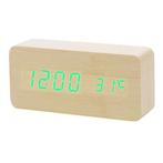 Houten Digitale LED Klok - Wekker Alarm  Snooze Temperatuur, Verzenden, Nieuw