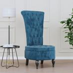 vidaXL Stoel hoge rugleuning met knopen fluweel blauw, Huis en Inrichting, Fauteuils, Verzenden, Nieuw