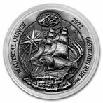 Rwanda Nautical USS Constitution 3 oz 2022 High Relief -, Verzenden, Overige landen, Losse munt, Zilver