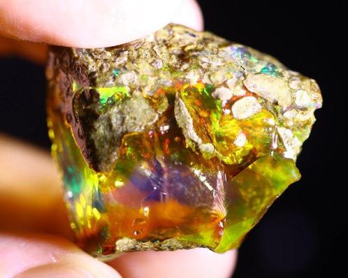 MUSEUMKWALITEIT - Ruwe kristal Welo-opaal Unturned Power -, Verzamelen, Mineralen en Fossielen