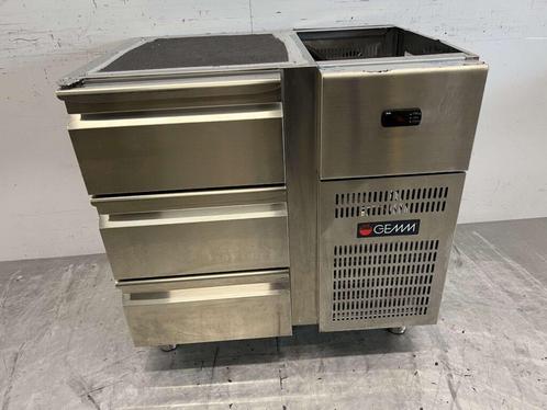 RVS Gemm Koelwerkbank 3 laden 90 cm 230V Horeca, Zakelijke goederen, Horeca | Keukenapparatuur, Gebruikt, Ophalen of Verzenden