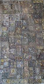 Groot Banjara borduurwerk patchwork wandtapijt - zilver- en