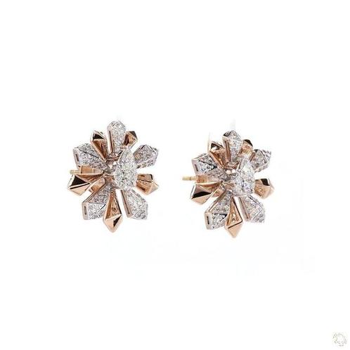 Oorbellen - 14 karaat Roségoud - 1.18ct. tw. Diamant, Sieraden, Tassen en Uiterlijk, Oorbellen