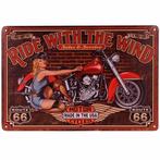 Metalen plaatje - Ride with te wind, motor NIEUW, Ophalen of Verzenden, Nieuw