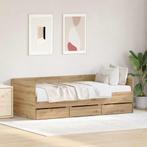 vidaXL Dagbedframe met lades artisanaal eikenkleurig 90 x, Huis en Inrichting, Verzenden, Nieuw, Bruin, Hout