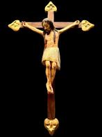 Crucifix - Hout - 1940-1950 - XL - 62 cm, Antiek en Kunst, Antiek | Boeken en Bijbels