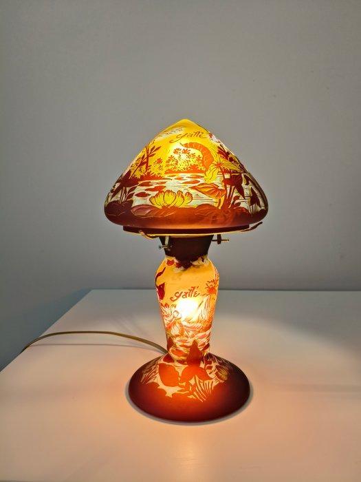 Galle Style Mushroom Table Lamp: Floral Dragonfly Design -, Antiek en Kunst, Curiosa en Brocante