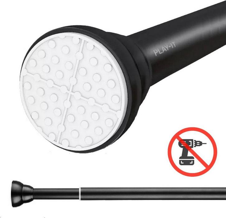 PLAY IT Gordijnroede Uitschuifbaar Max50KG 87-155cm - Zwart, Huis en Inrichting, Stoffering | Gordijnen en Lamellen, Zwart, Nieuw