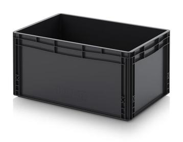 Stapelbak 600x400x320mm, ESD PP, Zwart, licht gebruikt beschikbaar voor biedingen