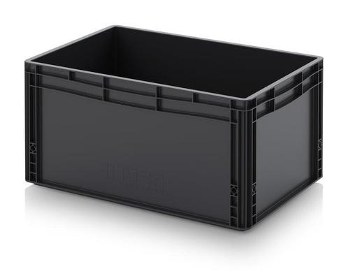 Stapelbak 600x400x320mm, ESD PP, Zwart, licht gebruikt, Doe-het-zelf en Verbouw, Kratten en Dozen, 40 tot 60 cm, 50 tot 75 cm