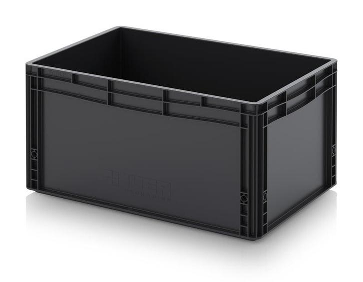 Stapelbak 600x400x320mm, ESD PP, Zwart, licht gebruikt, Doe-het-zelf en Verbouw, Kratten en Dozen, 40 tot 60 cm, 50 tot 75 cm