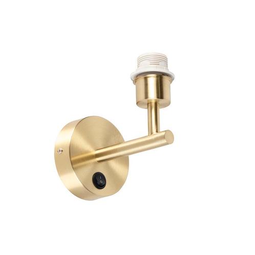 Moderne wandlamp goud 1-lichts met schakelaar - Combi, Huis en Inrichting, Lampen | Wandlampen, Nieuw, Overige materialen
