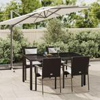 vidaXL 5-delige Tuinset met kussens poly rattan zwart, 4 zitplaatsen, Nieuw, Tuinset, Verzenden