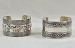 2 Zilveren armbanden 925 met etnische decoraties - Myanmar -