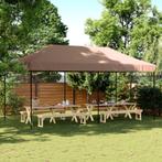 vidaXL Partytent inklapbaar pop-up 580x292x315 cm bruin, Tuin en Terras, Verzenden, Nieuw