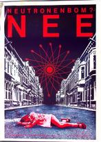 Vintage poster voor bewustwording van de gevaren van kern..., Verzamelen, Verzenden, Nieuw, Overige onderwerpen, Met lijst