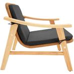 Wicker fauteuil Treviso, houten frame en kussen - natuur, Tuin en Terras, Verzenden, Nieuw