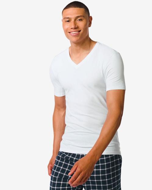 HEMA Heren t-shirt regular fit v-hals anti-transpiratie wit, Kleding | Heren, Overige Herenkleding, Nieuw, Verzenden