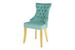 Chesterfield Stoel CASTLE Blauw fluweel gouden, Huis en Inrichting, Stoelen, Ophalen of Verzenden, Nieuw