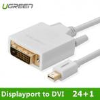 Mini Displayport DP to DVI 24+1 Cable Adapter Wit 3 Meter, Nieuw, Verzenden