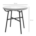 TRUUSK Rattan Bijzettafel Bistrotisch, Koffietafel Met Glaze, Verzenden, Nieuw