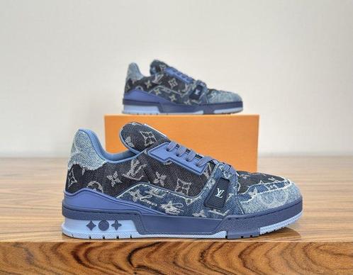 Louis Vuitton - LV Trainer Blue Patchwork Monogram Denim -, Kleding | Heren, Schoenen
