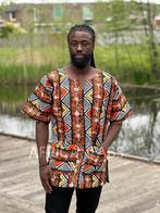 Bruin / oranje / Bogolan Dashiki Shirt / Dashiki Jurk - Afri, Ophalen of Verzenden, Nieuw