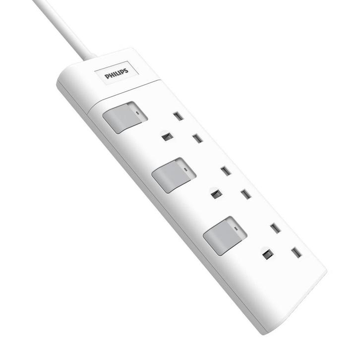2dekans | Philips Socket 230V 3 way CHP3130WA - 3 pin socket, Doe-het-zelf en Verbouw, Elektra en Kabels, Zo goed als nieuw, Ophalen of Verzenden