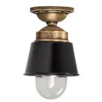 Kostas Brass Plafondlamp Zwart Brons en aluminium E27 Glas, Nieuw, Verzenden