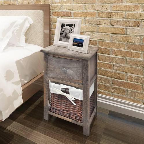 vidaXL Nachtkastjes 2 st hout bruin, Huis en Inrichting, Slaapkamer | Nachtkastjes, Nieuw, Minder dan 45 cm, Hout, Minder dan 55 cm